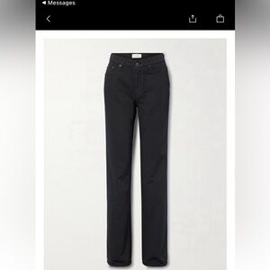 The Row Carlton high-rise straight-leg jeans in black size 2